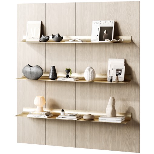 wooden shelving decor set 5