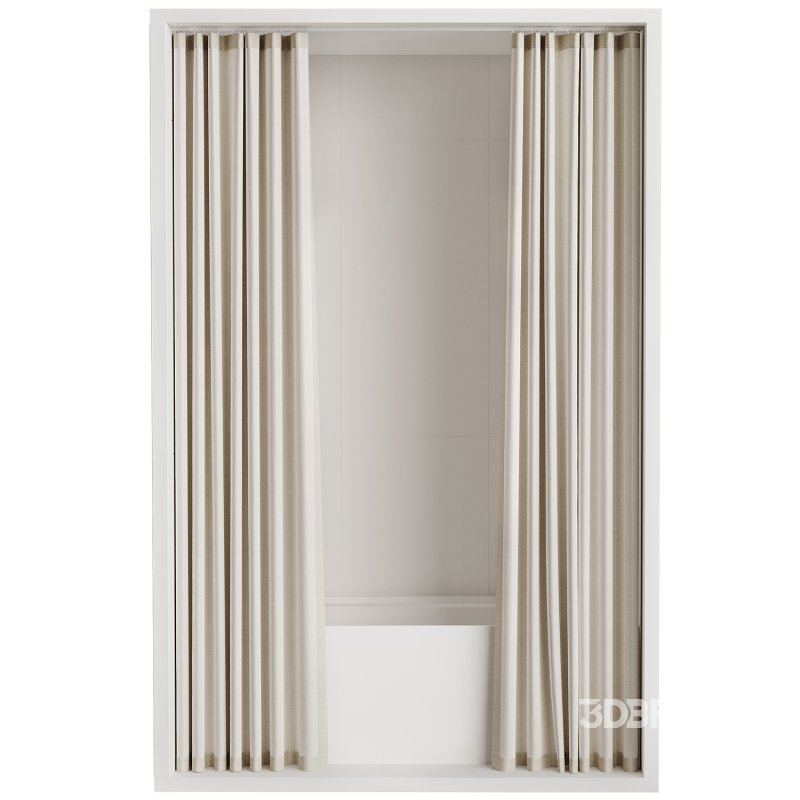 Shower curtain with hidden ceiling cornice Image 3