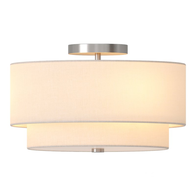 Textile Classic Tiered 977 Semi Flush Ceiling Light Image 1