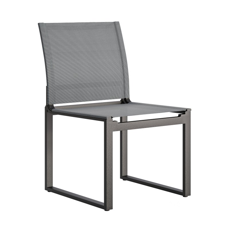 Hayman Teak and Aluminum Armless Dining Chair-Harbour Image 4