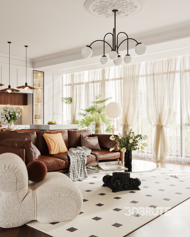 Luxurious living room and dining room Image 3