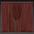 Olive Contrast Linen Curtain Set with Decorative Trim - Thumbnail 3