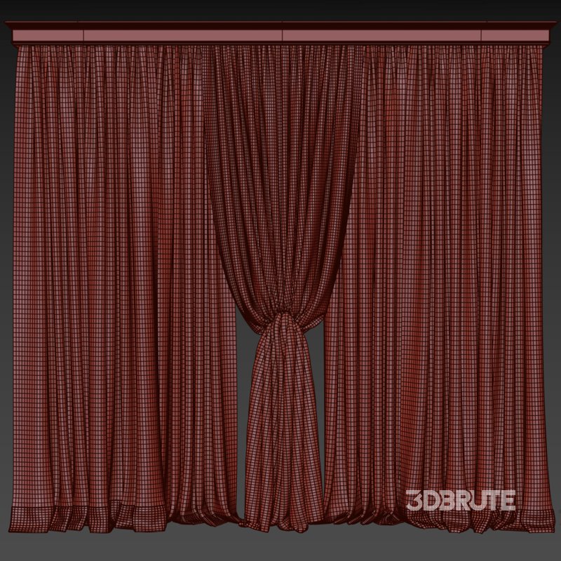 Olive Contrast Linen Curtain Set with Decorative Trim Image 3