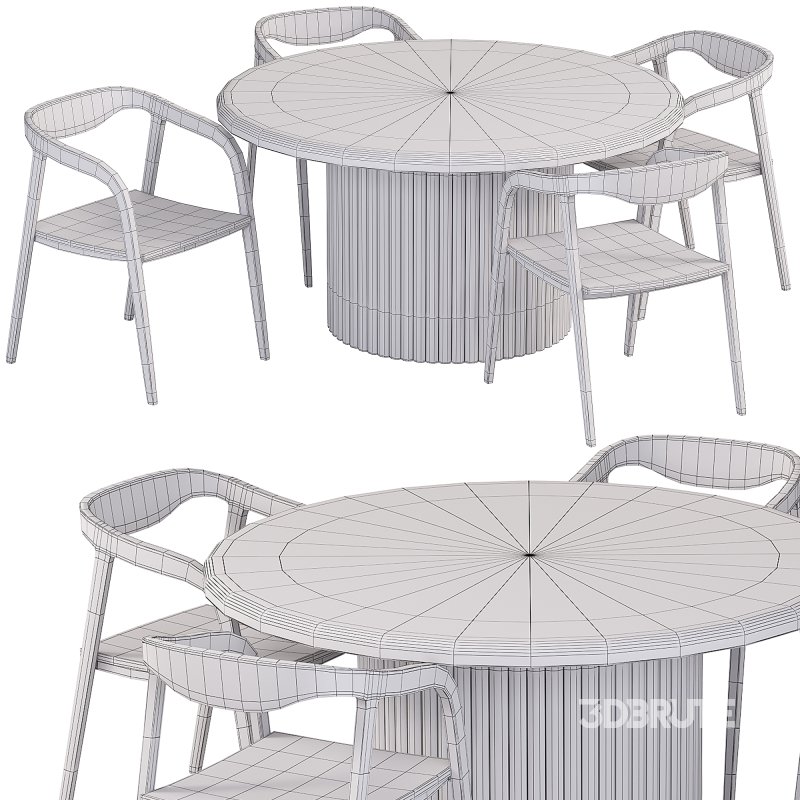 Luxury Black table chair wooden Image 3