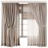 Herringbone Linen Curtain Set with Roman Blind and Sheer Layer - Thumbnail 1