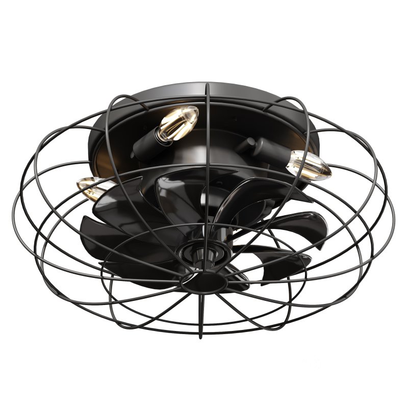 Vintage Iron Remote Control Ceiling Fan light Image 1