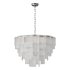 Round pendant chandelier made of ribbed glass light - Thumbnail 1
