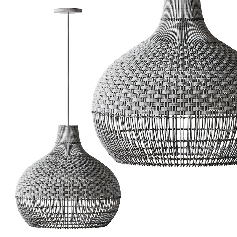 Handwoven Rattan Pendant Light Lampshade Image 9
