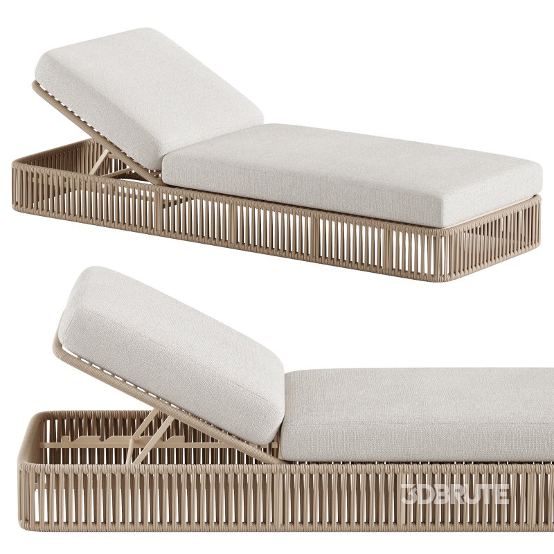 High quality sun lounger makes it comfortable with aluminum frame with woven rope and includes sun pad for outdoor use Image 4