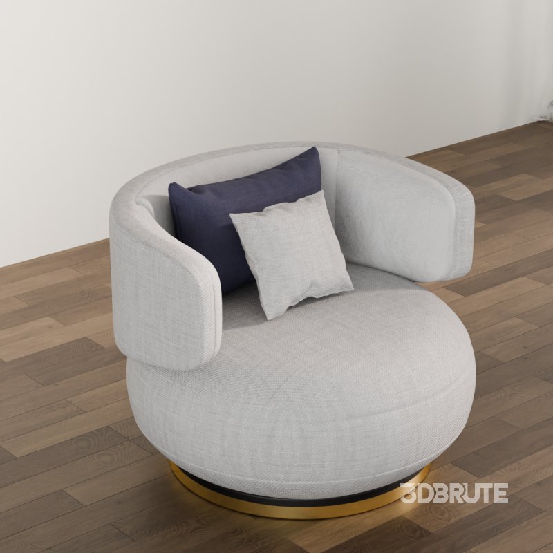 Comfy Round Lounge Chair with Cushions Image 4