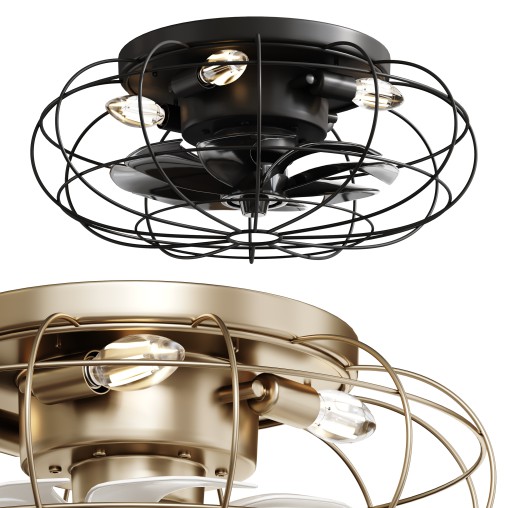 Vintage Iron Remote Control Ceiling Fan light