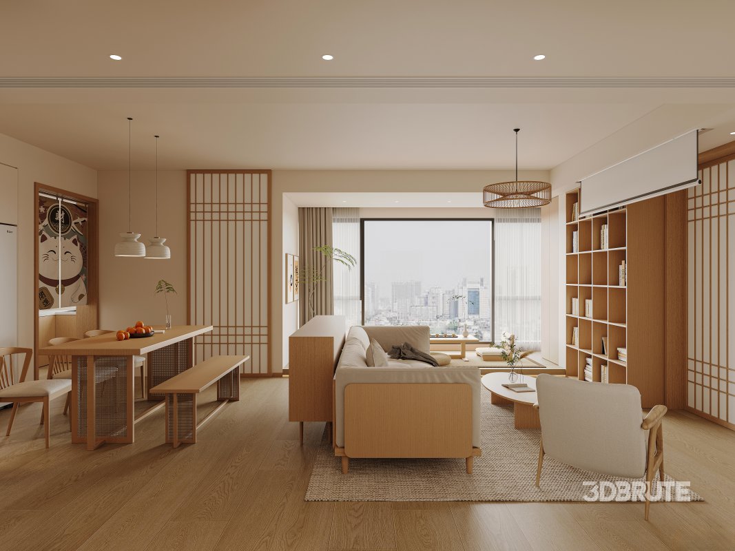 Japanese living and dining room Image 1