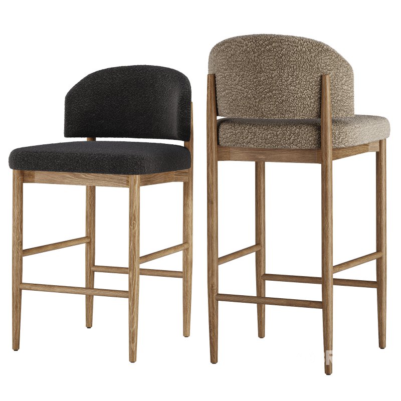 Eva Fabric Bar & Counter Stool-RH Image 4
