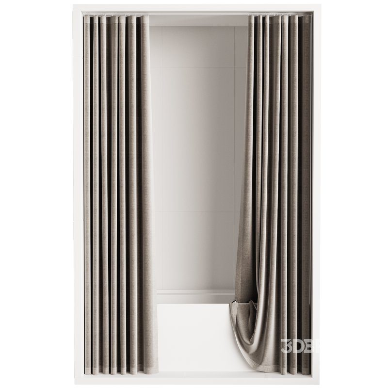 Shower curtain with hidden ceiling cornice Image 2