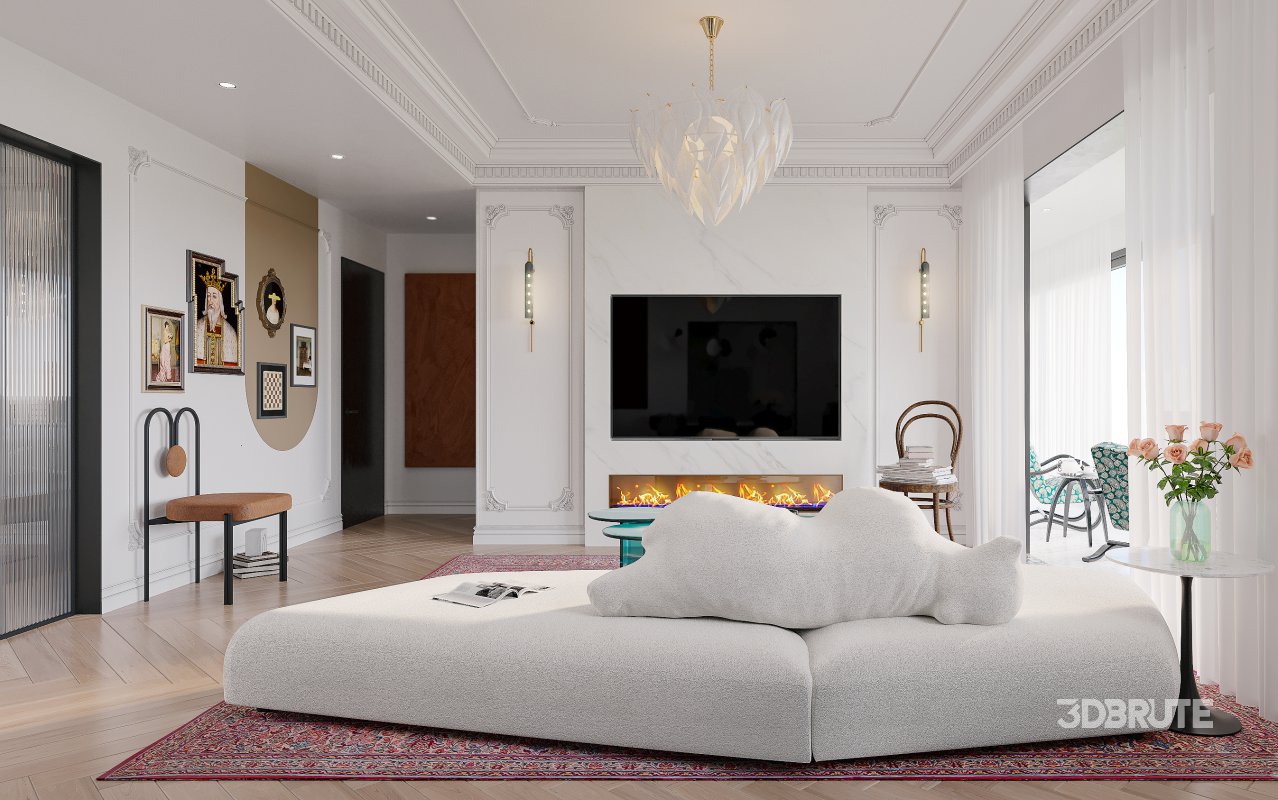 Luxurious living room and dining room bedroom Image 6