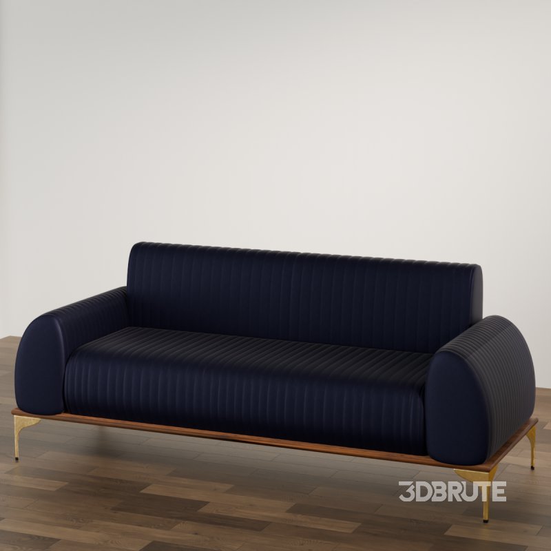 Modern Ribbed Velvet Sofa Image 4