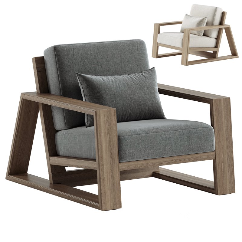 Canyon Outdoor Teak Lounge Chair Image 1
