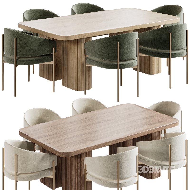 Rectangular dining table and Solana Chair set 3 Image 2