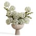 White Hydrangea Bowl Arrangement - Thumbnail 1