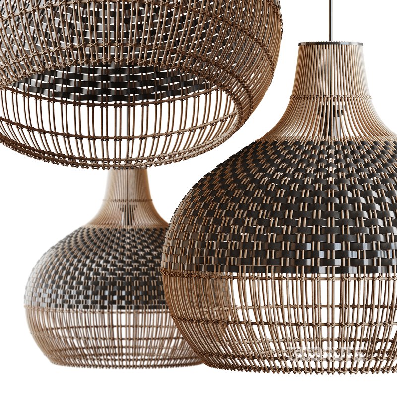 Handwoven Rattan Pendant Light Lampshade Image 1