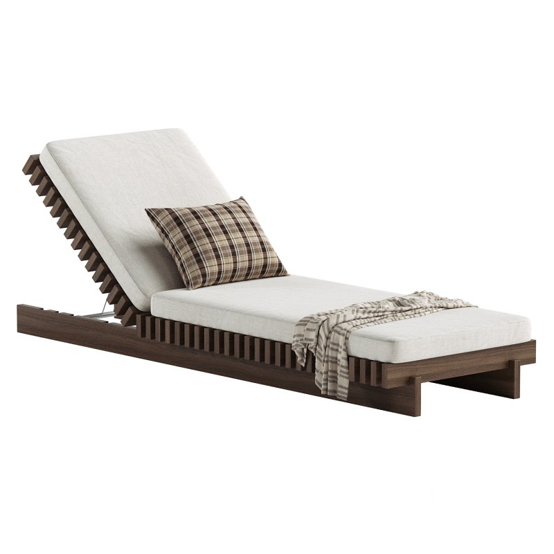 Taiko Stained Teak Outdoor Sun Lounger Image 4