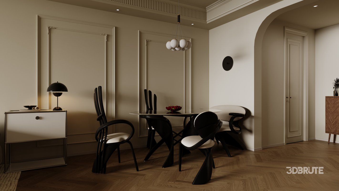 Luxurious living room and dining room Image 3