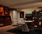 Modern living room and dining room office room interior scene - Thumbnail 3