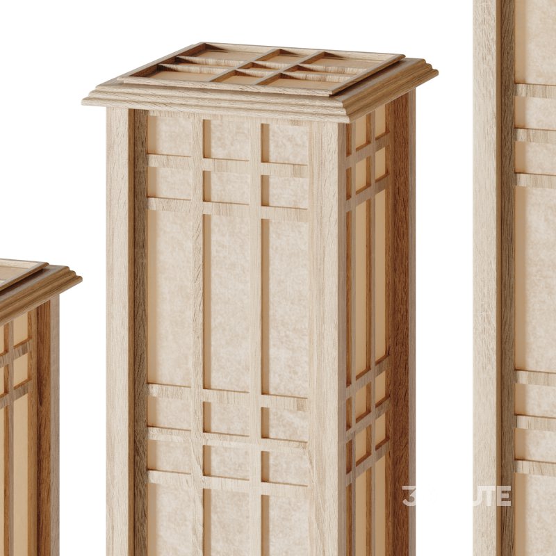 Japanese Style Wood Table Floor Lamp Image 8