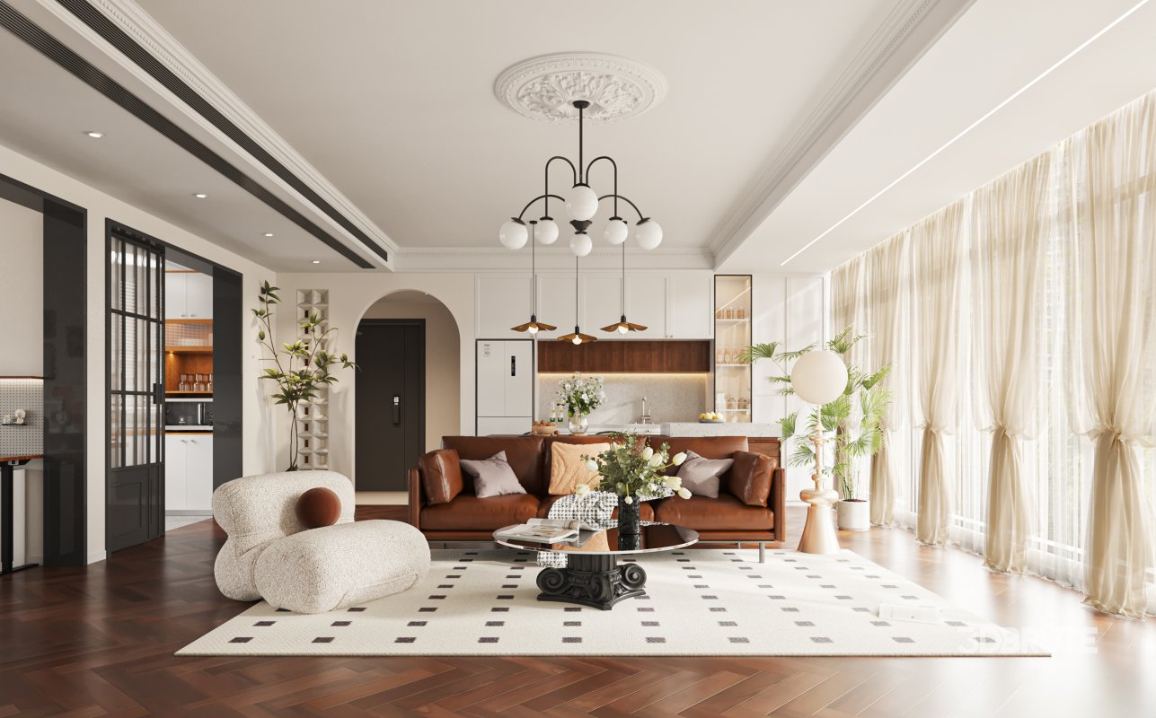 Luxurious living room and dining room Image 4