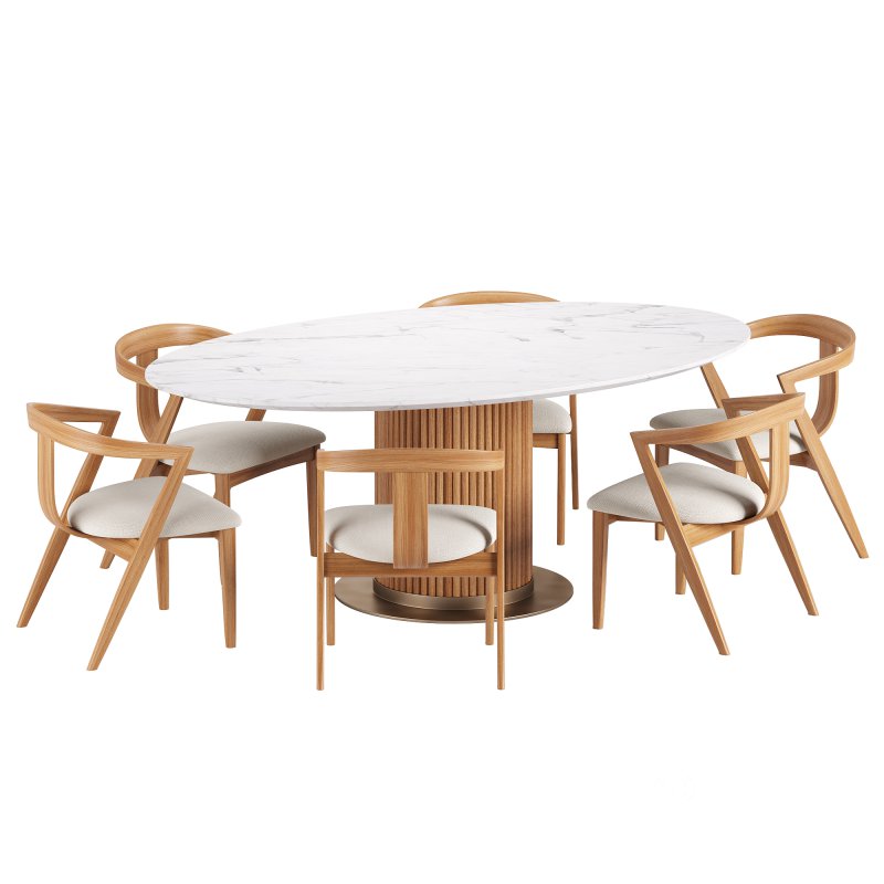 Edwin Dining Chair and Murcell Oval Table Image 3