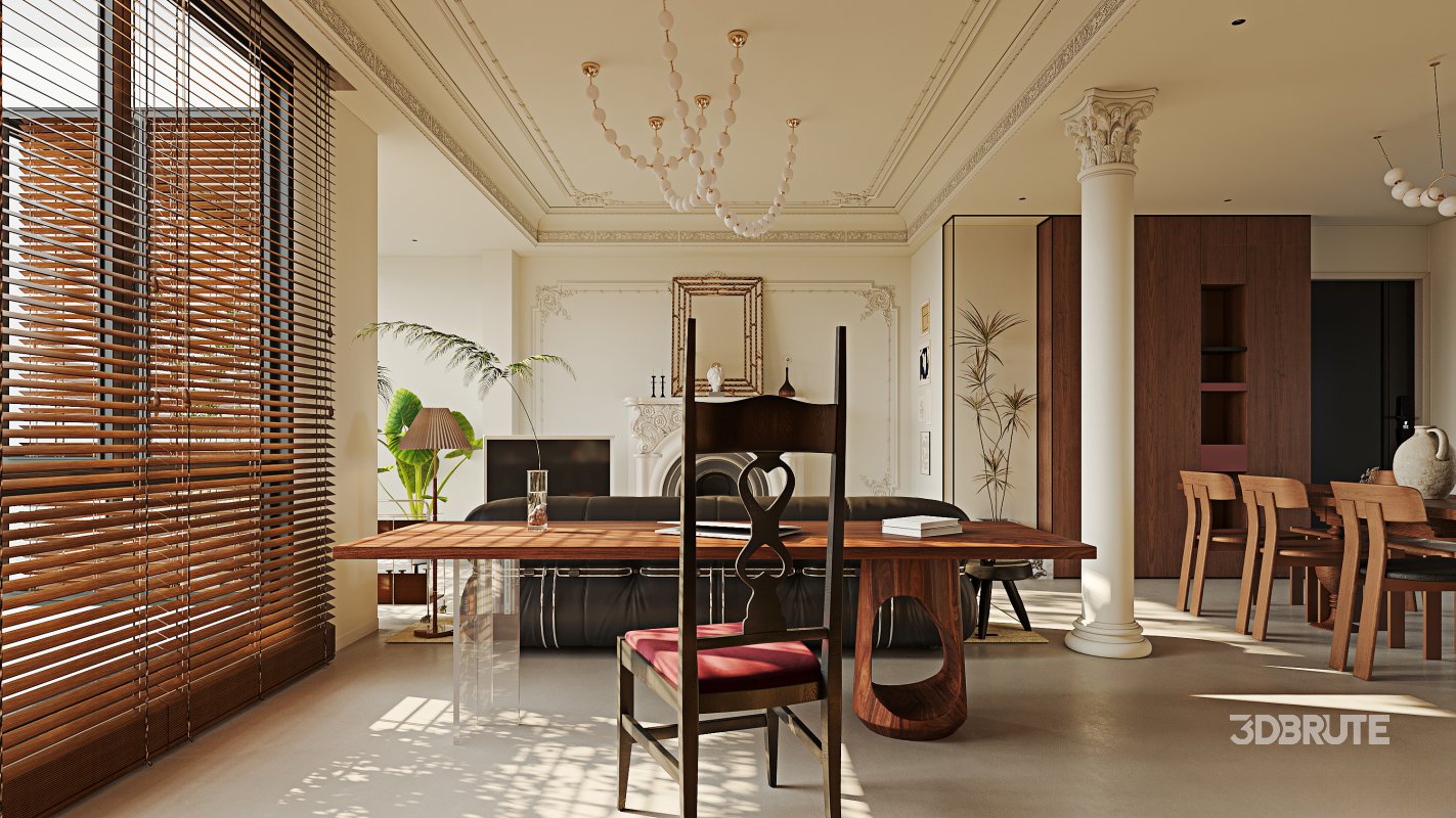 Luxurious living room and dining room Image 8