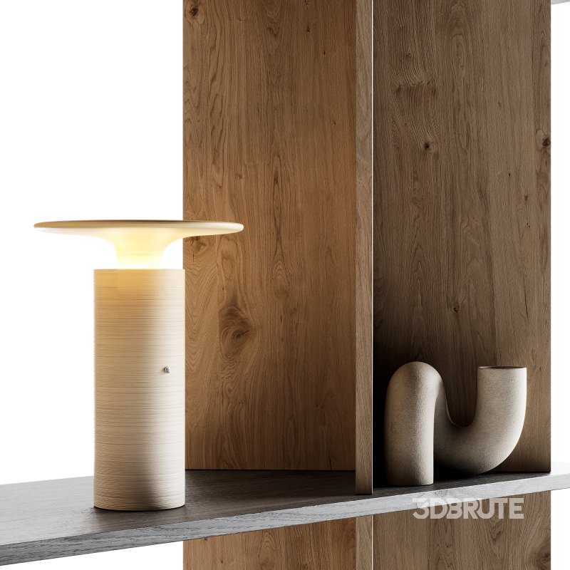 Minimalistic wooden Rack with decor Image 13