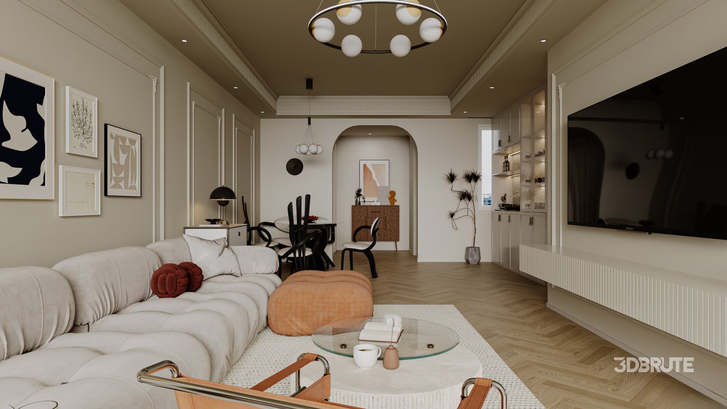 Luxurious living room and dining room Image 4