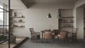 Modern living room and dining room kitchen interior scene - Thumbnail 1