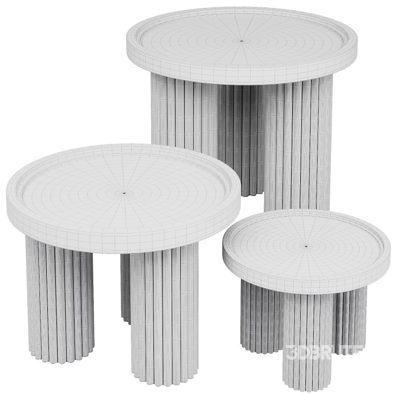 Round Walnut Wood Coffee Table Image 3