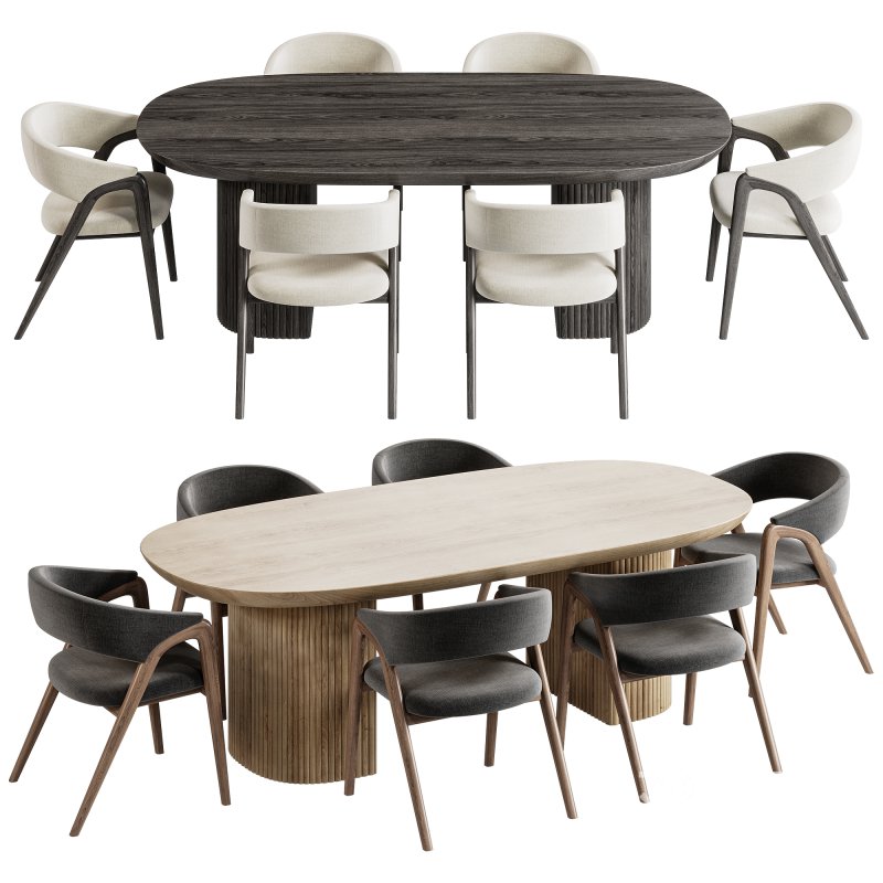 Osten table and arc dining chair set 1 Image 6