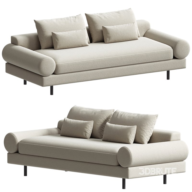 Retro Roll Arm Sofa set Image 3