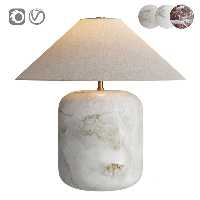Block Rosso Levanto Marble Table Lamp Image 1