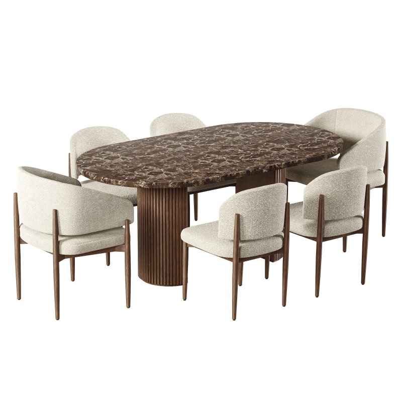 EVA FABRIC DINING CHAIR AND TABLE-RH Image 2