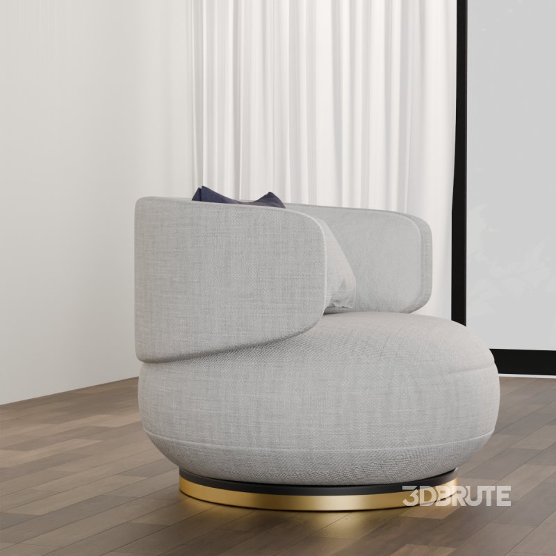 Comfy Round Lounge Chair with Cushions Image 3