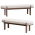 Karina Dark Elm Wood w Oatmeal Fabric Bench - Thumbnail 5