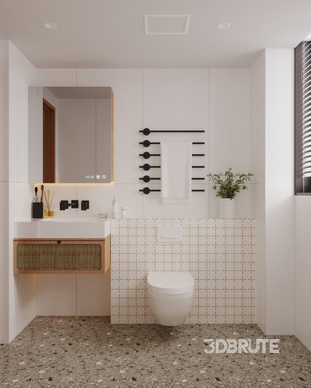 Modern living room and dining room kitchen interior scene Image 7