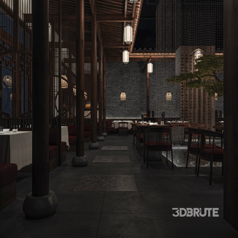 Night Chinese restaurant Image 9