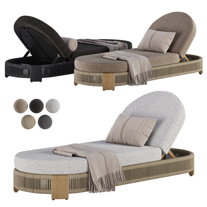 Palm Beach Teak Sun Lounge-Harbour Image 1