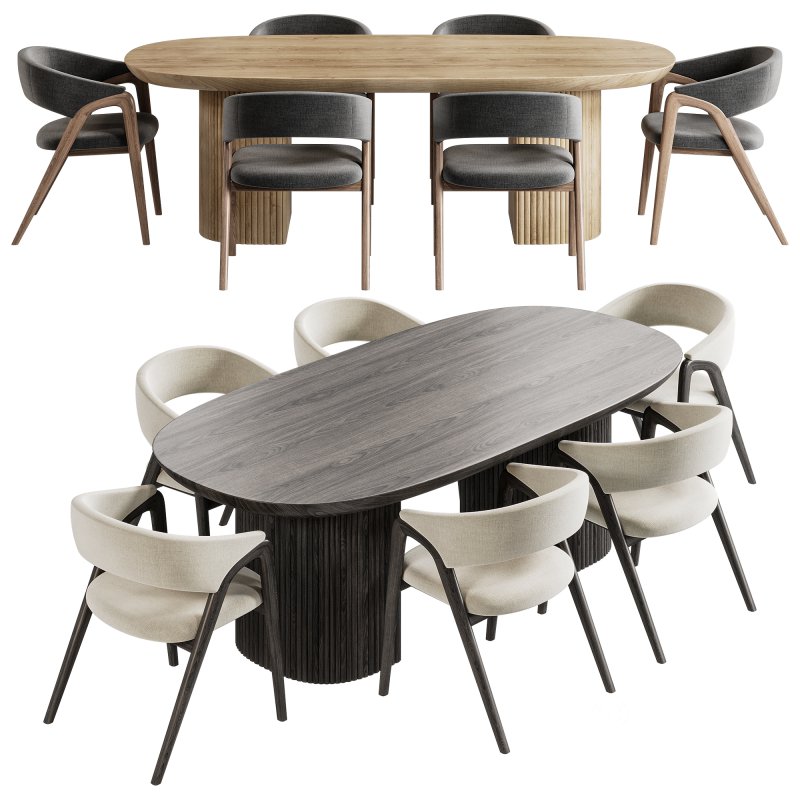 Osten table and arc dining chair set 1 Image 2