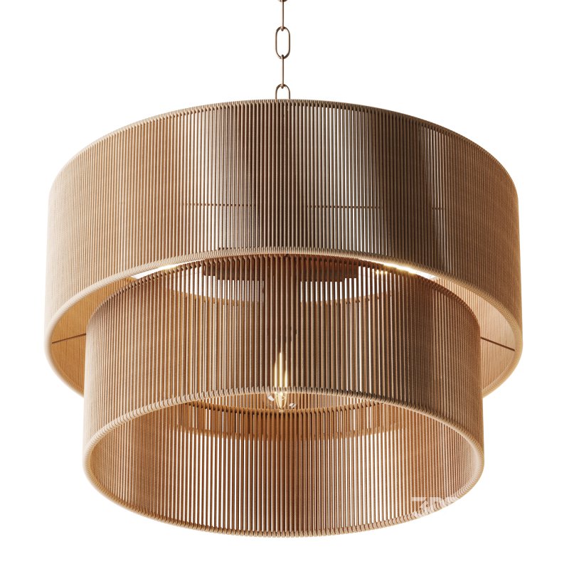 5-Lights Hand-Woven Rattan Pendant Light Image 7