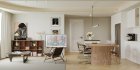 Modern living room and dining room office room interior scene - Thumbnail 1