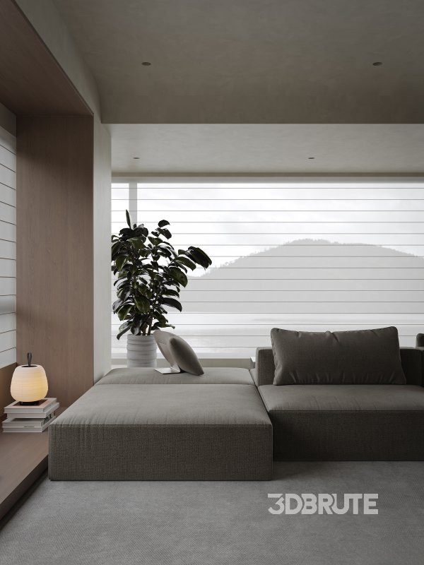 Modern living room and dining room interior scene Image 4