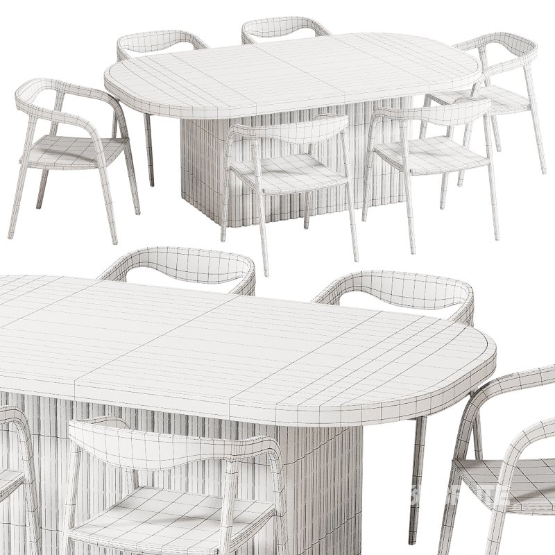 Table chair wooden Image 3