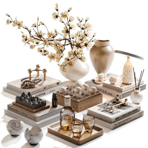 Golden Stillness Tabletop Styling with Magnolia